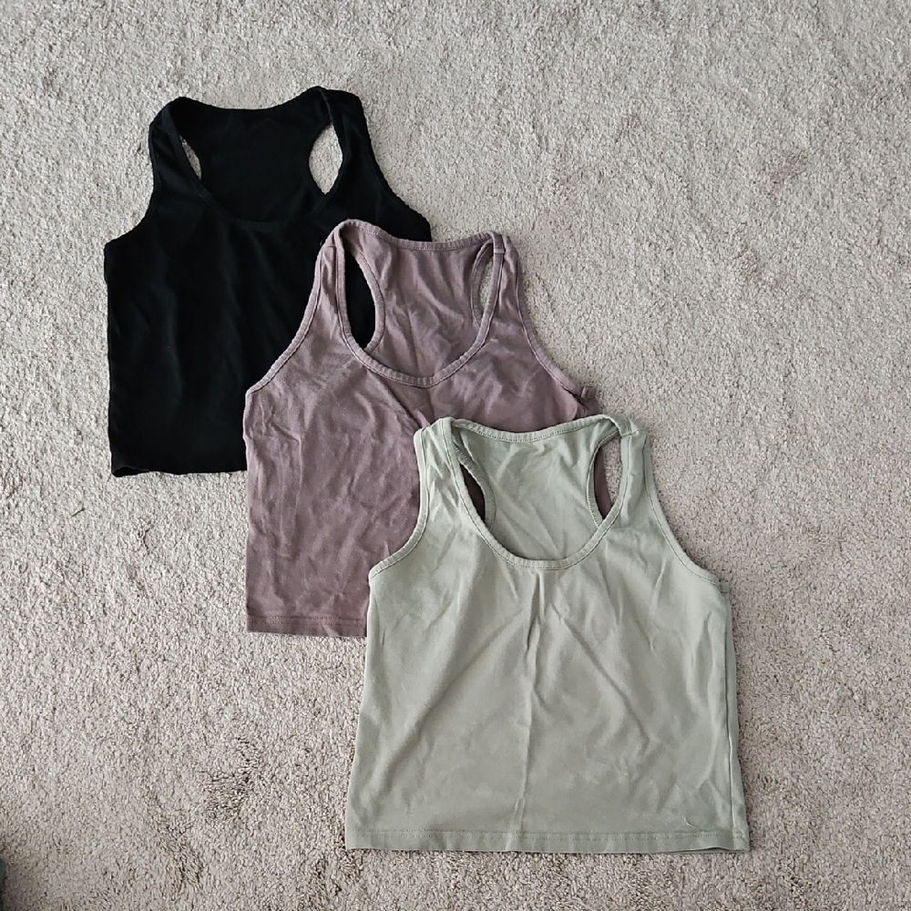 Women's Racerback Tank Top Set - Black, Taupe, and Sage Green